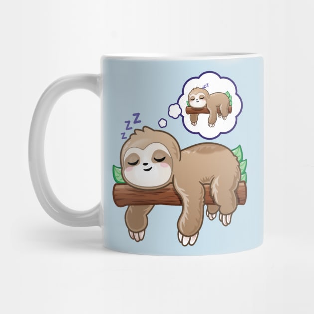 Funny Sloth Sleeping and Dreaming of Sleeping by PnJ